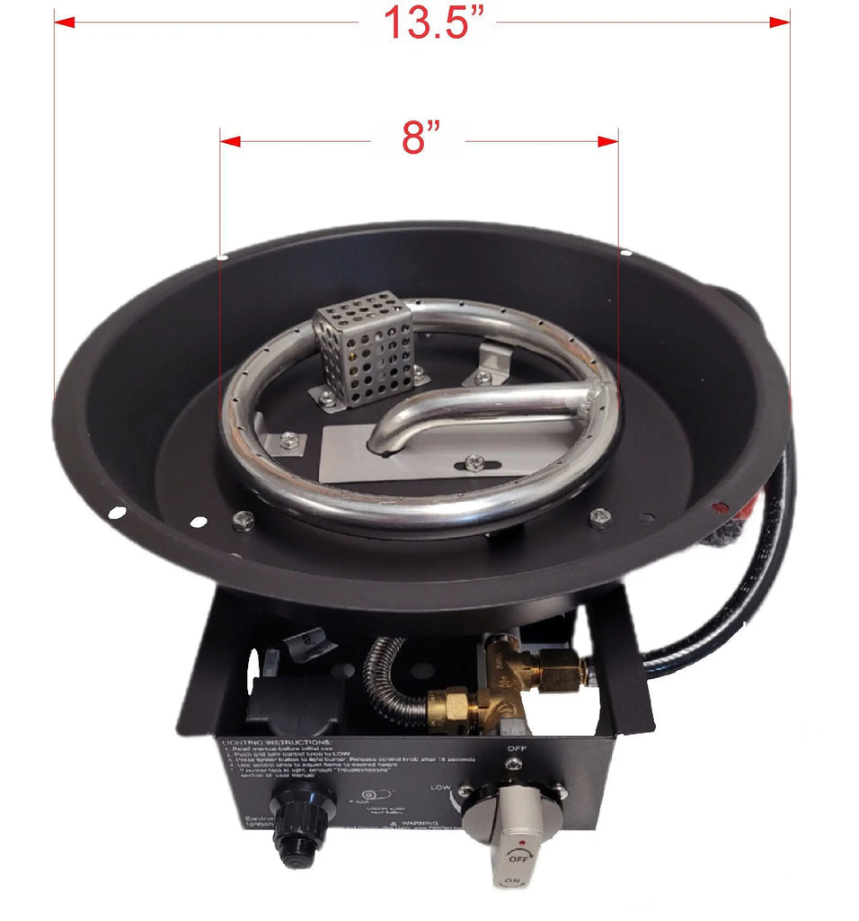 37,000 BTU Round Replacement Burner for Small Round Gas Fire Pits Fire Sense