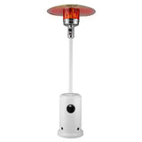 67132 Matte White Finish Patio Heater with Wheels 46,000 BTU Output Electronic Ignition System Portable Outdoor Propane Heater – Matte White Fire Sense