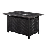 Albany 44" Rectangular Woven Aluminum Convertible Gas Fire Pit Table Fire Sense