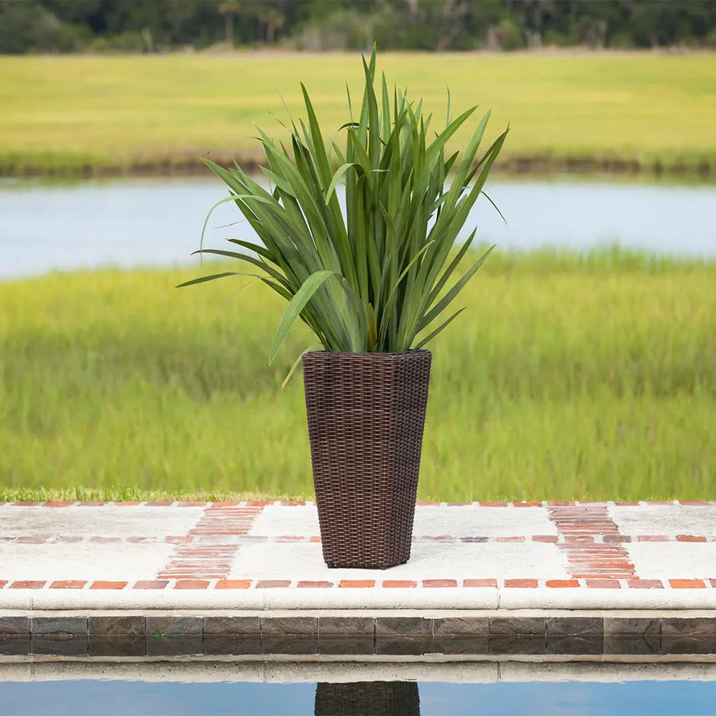 outdoor wicker planter pots Alto 2-Piece Wicker Planter Set