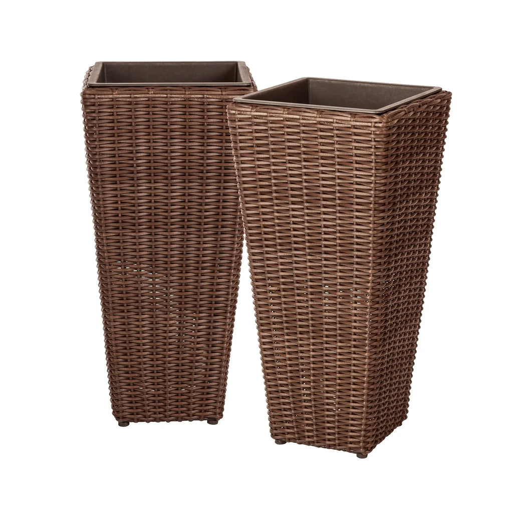house and garden outdoor wicker planter Alto 2-Piece Wicker Planter Set