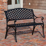 Antique Bronze Cast Aluminum Patio Bench Balkene Home