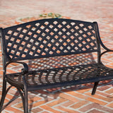 Antique Bronze Cast Aluminum Patio Bench Balkene Home