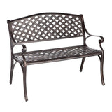 Antique Bronze Cast Aluminum Patio Bench - Fire Sense/Balkene Home