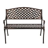 Antique Bronze Cast Aluminum Patio Bench - Fire Sense/Balkene Home