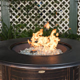 Armstrong 42" Round Basketweave Aluminum Convertible Gas Fire Pit Table Fire Sense