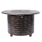 Armstrong 42" Round Basketweave Aluminum Convertible Gas Fire Pit Table - Fire Sense/Balkene Home