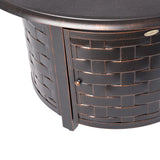 Armstrong 42" Round Basketweave Aluminum Convertible Gas Fire Pit Table - Fire Sense/Balkene Home