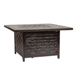 Armstrong 42" Square Basketweave Aluminum Convertible Gas Fire Pit Table - Fire Sense/Balkene Home