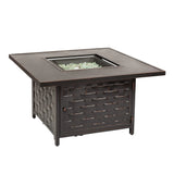 Armstrong 42" Square Basketweave Aluminum Convertible Gas Fire Pit Table - Fire Sense/Balkene Home