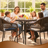 Arro Bistro Stacking Chairs, Mocha, Wicker Construction, Indoor & Outdoor - 4 Piece Set Balkene Home