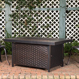 Baker 40" Square Woven Aluminum Convertible Gas Fire Pit Table Fire Sense