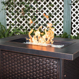 Baker 40" Square Woven Aluminum Convertible Gas Fire Pit Table Fire Sense