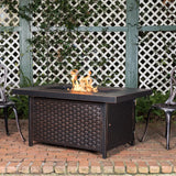 Baker 40" Square Woven Aluminum Convertible Gas Fire Pit Table Fire Sense