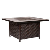 Baker 40" Square Woven Aluminum Convertible Gas Fire Pit Table - Fire Sense/Balkene Home