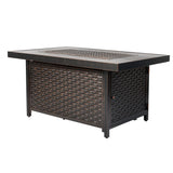 Baker 48" Rectangular Woven Aluminum Convertible Gas Fire Pit Table - Fire Sense/Balkene Home