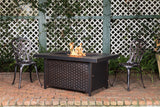 Baker 48" Rectangular Woven Aluminum Convertible Gas Fire Pit Table - Fire Sense/Balkene Home