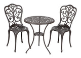 Faustina Antique Bronze 3pc Bistro Set Fire Sense/Balkene Home