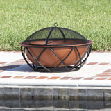 Barzelonia Copper-Look Wood-Burning Fire Pit Fire Sense