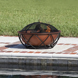 Barzelonia Copper-Look Wood-Burning Fire Pit Fire Sense