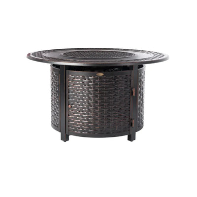 Bellante 44" Round Woven Aluminum Convertible Gas Fire Pit Table Fire Sense