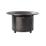 Bellante 44" Round Woven Aluminum Convertible Gas Fire Pit Table Fire Sense