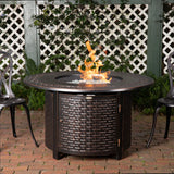 Bellante 44" Round Woven Aluminum Convertible Gas Fire Pit Table - Fire Sense/Balkene Home