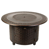 Bellante 44" Round Woven Aluminum Convertible Gas Fire Pit Table - Fire Sense/Balkene Home