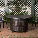 Bellante 44" Round Woven Aluminum Convertible Gas Fire Pit Table - Fire Sense/Balkene Home