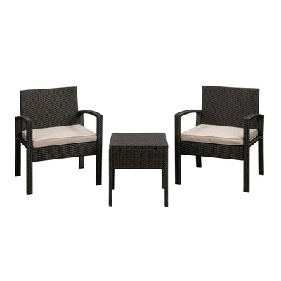 Bern Conversation Set in Mocha Wicker - Fire Sense/Balkene Home