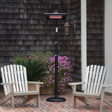 Black Powder Coated Steel Telescoping Offset Pole Mounted Infrared Patio Heater Fire Sense