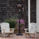 Black Powder Coated Steel Telescoping Offset Pole Mounted Infrared Patio Heater