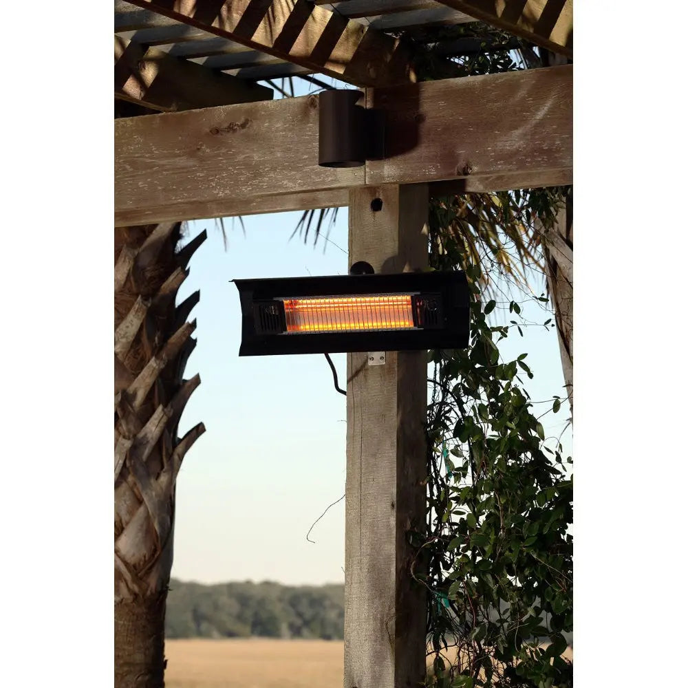 fire sense umbrella infrared patio heater Fire Sense Black Steel Wall Mounted Infrared Patio Heater