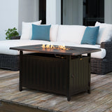 Bravos 45" Rectangular Modern Aluminum Convertible Gas Fire Pit Table - Fire Sense/Balkene Home