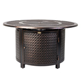 Briarwood 44" Round Hammered Aluminum Convertible Gas Fire Pit Table - Fire Sense/Balkene Home