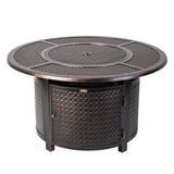 Briarwood 44" Round Hammered Aluminum Convertible Gas Fire Pit Table - Fire Sense/Balkene Home