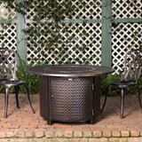 Briarwood 44" Round Hammered Aluminum Convertible Gas Fire Pit Table - Fire Sense/Balkene Home