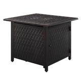 Cartney 32" Square Woven Aluminum Convertible Gas Fire Pit Table Fire Sense