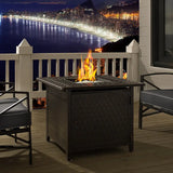 Cartney 32" Square Woven Aluminum Convertible Gas Fire Pit Table Fire Sense