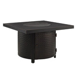 Clayton 40" Round Hammered Aluminum Convertible Gas Fire Pit Table Fire Sense