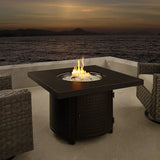 Clayton 40" Round Hammered Aluminum Convertible Gas Fire Pit Table Fire Sense