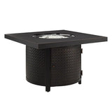 Clayton 40" Round Hammered Aluminum Convertible Gas Fire Pit Table Fire Sense