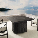 Dalton 40" Square Woven Aluminum Convertible Gas Fire Pit Table Fire Sense