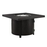 Dalton 40" Square Woven Aluminum Convertible Gas Fire Pit Table Fire Sense