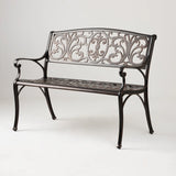 Decatur Cast-Aluminum Patio Bench - Fire Sense/Balkene Home