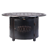 Dynasty 44" Round Art Deco Aluminum Convertible Gas Fire Pit Table - Fire Sense/Balkene Home