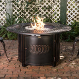 Dynasty 44" Round Art Deco Aluminum Convertible Gas Fire Pit Table - Fire Sense/Balkene Home