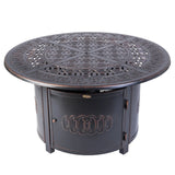 Dynasty 44" Round Art Deco Aluminum Convertible Gas Fire Pit Table - Fire Sense/Balkene Home