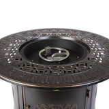 Dynasty 44" Round Art Deco Aluminum Convertible Gas Fire Pit Table - Fire Sense/Balkene Home