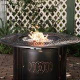 Dynasty 44" Round Art Deco Aluminum Convertible Gas Fire Pit Table - Fire Sense/Balkene Home